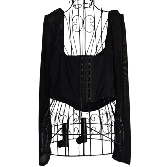 NWT By Anthropologie Long-Sleeve
Mesh Crop Top, Size XL - Picture 7 of 14